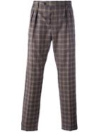 Al Duca D'aosta 1902 Checked Tailored Trousers, Men's, Size: 50, Pink/purple, Cotton/virgin Wool