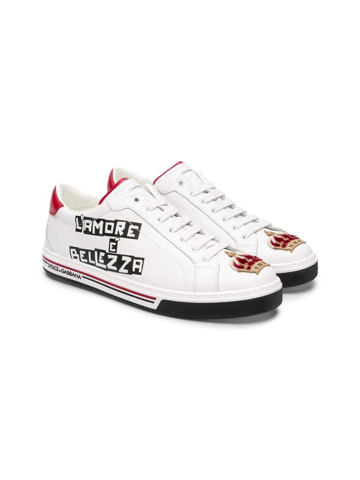 Dolce & Gabbana Kids Teen L'amore È Bellezza Sneakers - White