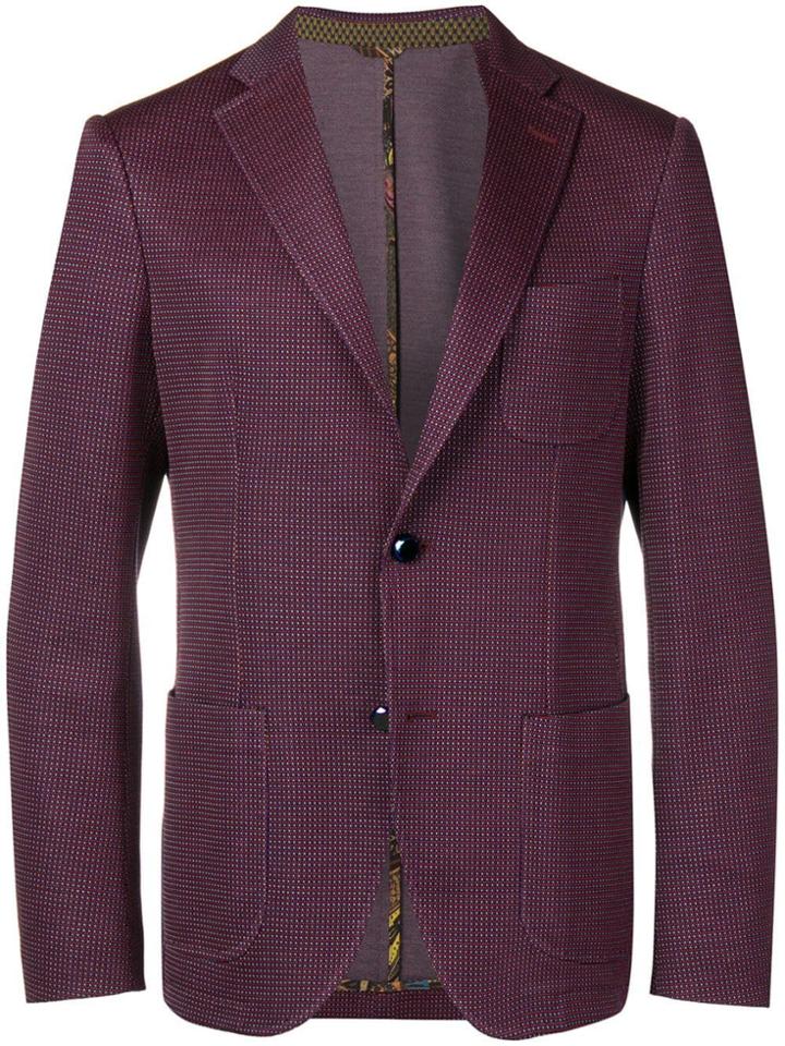 Etro Stitch Pattern Blazer - Red