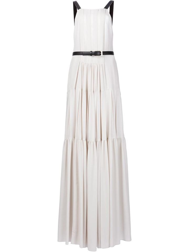Vera Wang Bib Neck Apron Gown