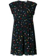 Sonia By Sonia Rykiel Printed V-neck Dress, Women's, Size: 38, Black, Polyester/spandex/elastane