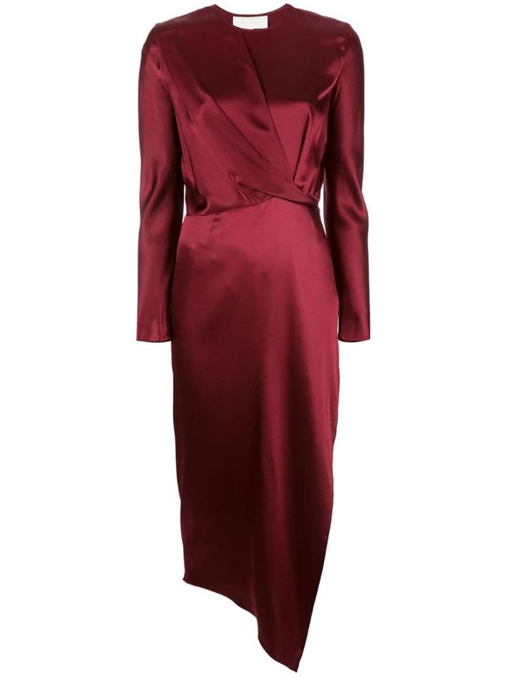 Michelle Mason Origami Midi Dress - Red