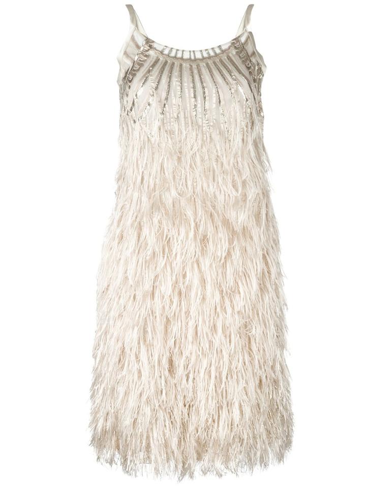 Alberta Ferretti Feather Dress - Nude & Neutrals