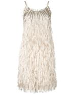 Alberta Ferretti Feather Dress - Nude & Neutrals