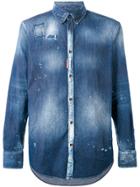 Dsquared2 Tie-dye Denim Shirt - Blue