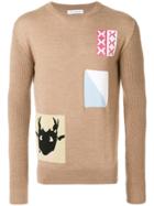 Jw Anderson Patch Knit Sweater - Brown