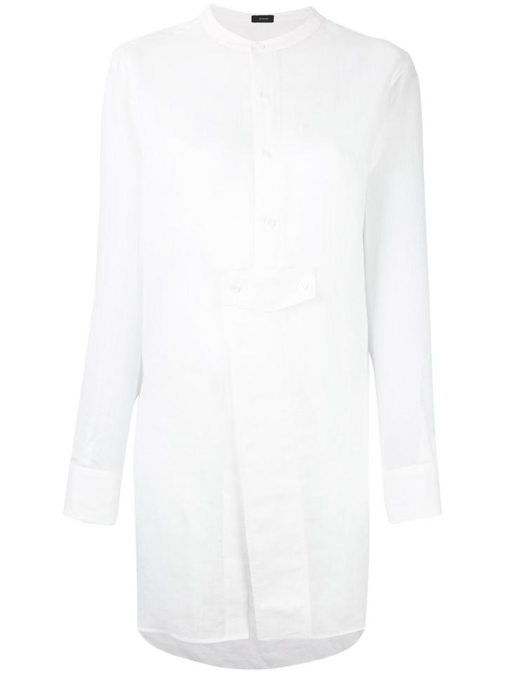 Joseph Long Tunic Shirt, Women's, Size: 38, White, Silk/ramie