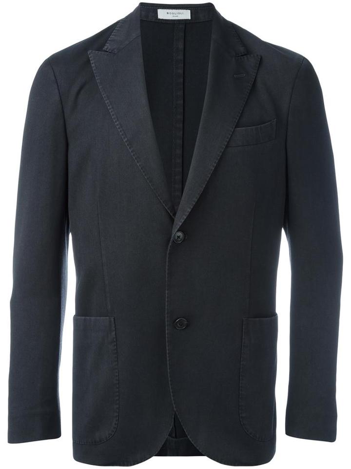 Boglioli Patch Pocket Blazer, Men's, Size: 54, Black, Wool/cupro