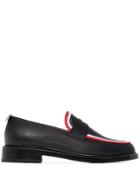 Thom Browne Striped Leather Penny Loafers - Black