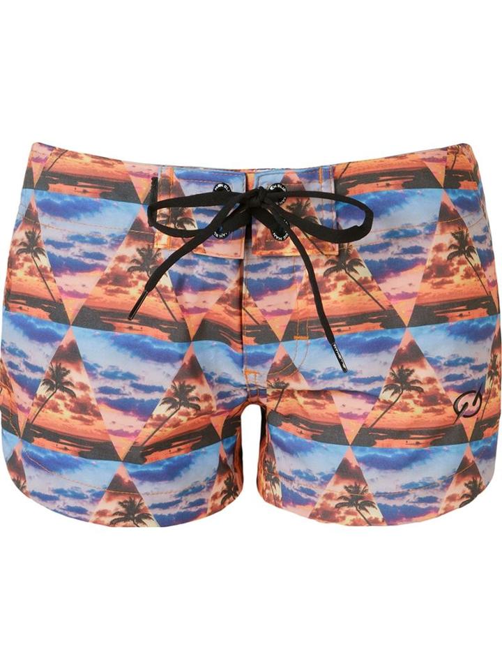 Blue Man Printed Shorts, Women's, Size: G, Polyester/spandex/elastane