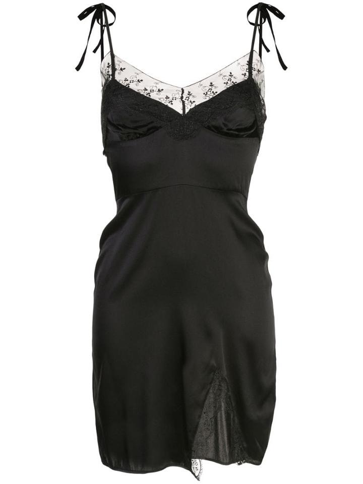 Cynthia Rowley Elizabeth Lace Trim Slip Dress - Black