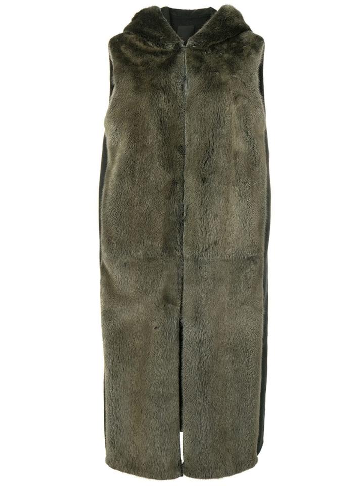 Liska Sleeveless Hooded Coat - Green