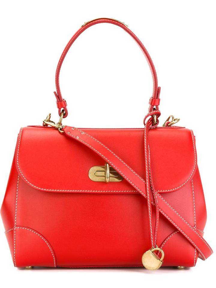 Ralph Lauren Purple Flap Closure Tote Bag