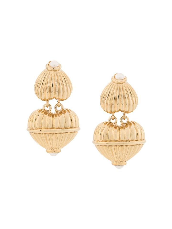 Givenchy Pre-owned 1980's Articulated Embossed Earrings - Gold