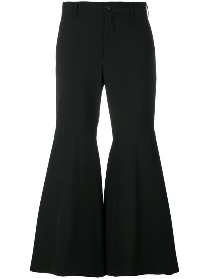 Comme Des Garçons Flared Cropped Trousers - Black