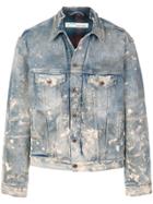 Off-white Distressed Denim Jacket - Blue