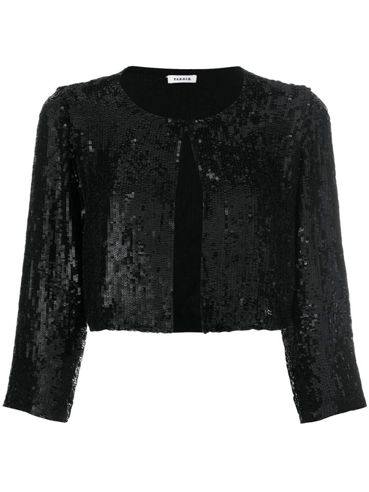 P.a.r.o.s.h. Sequin Cropped Jacket - Black