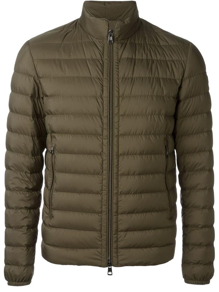 Moncler Lancelot Padded Jacket, Men's, Size: 0, Green, Calf Leather/polyamide/feather Down