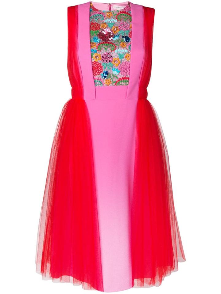 Delpozo Floral Panel Dress - Pink
