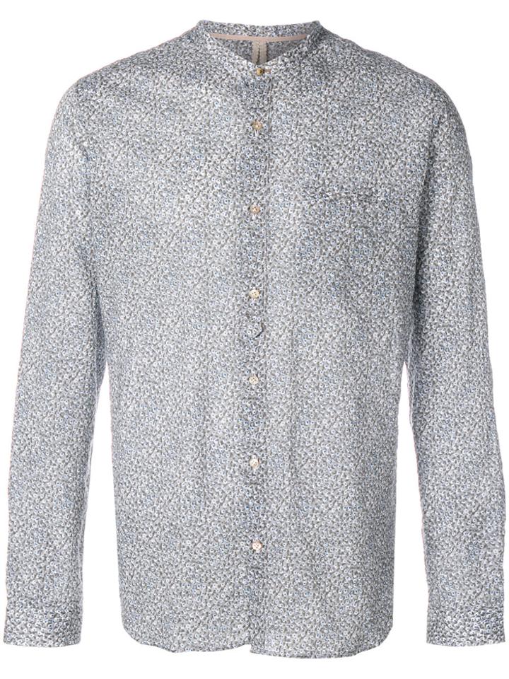 Dnl Printed Mandarin Collar Shirt - Grey