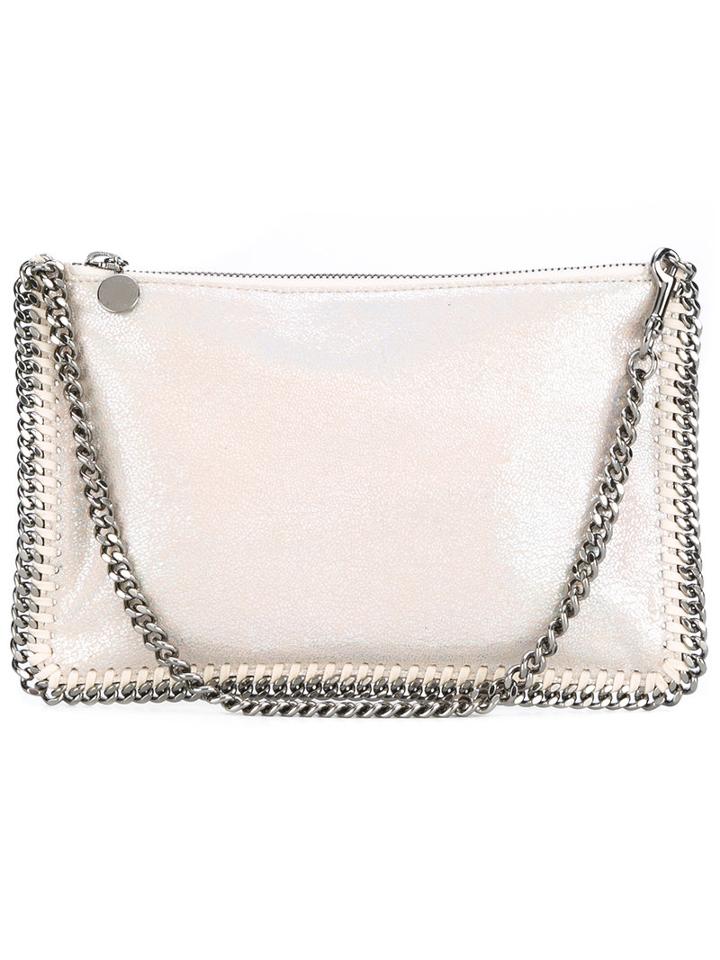 Stella Mccartney - Top Zip Clutch - Women - Polyester - One Size, White, Polyester