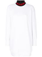 Msgm Branded Long Length Sweatshirt - White