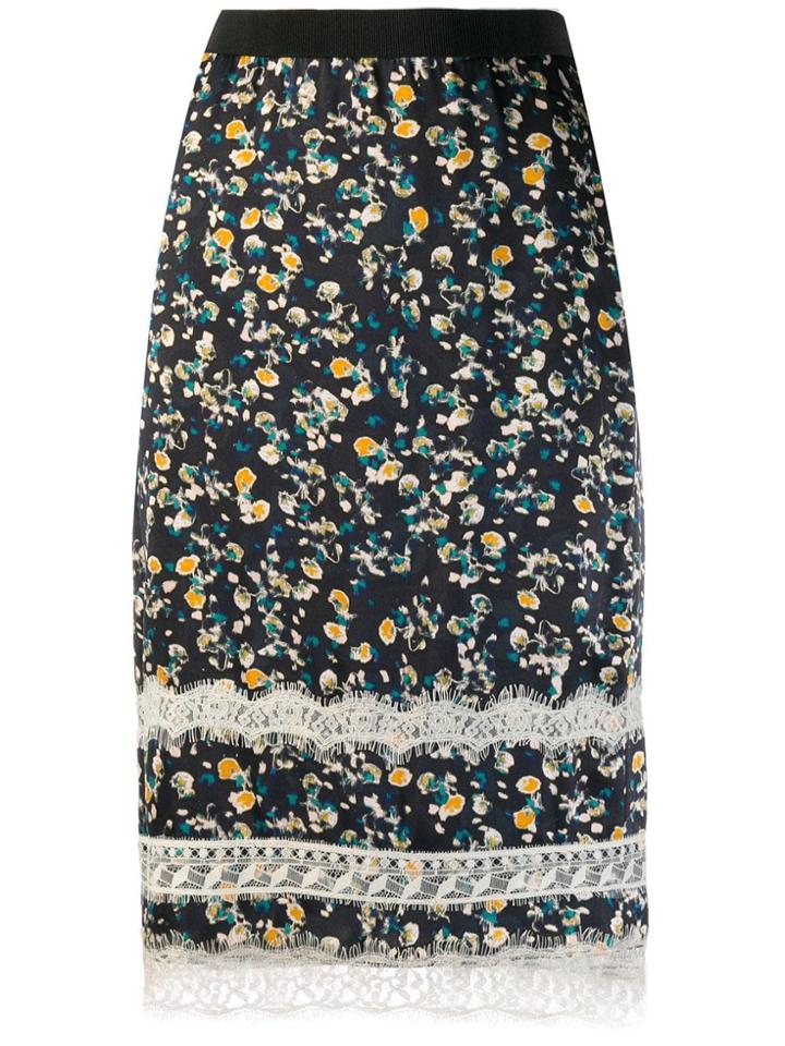 Dorothee Schumacher Printed Pencil Skirt With Lace - Black