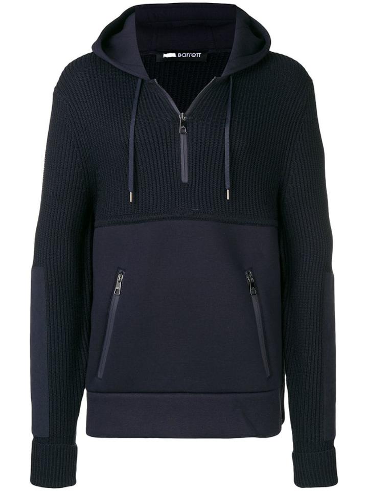 Neil Barrett Ribbed Hooded Sweatshirt - Blue