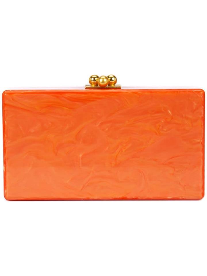 Edie Parker Marbled Effect Clutch - Orange
