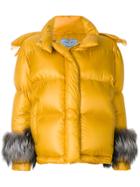 Prada Trimmed Cuff Padded Jacket - Yellow & Orange
