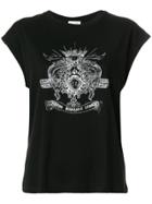 Saint Laurent Front Print T-shirt - Black