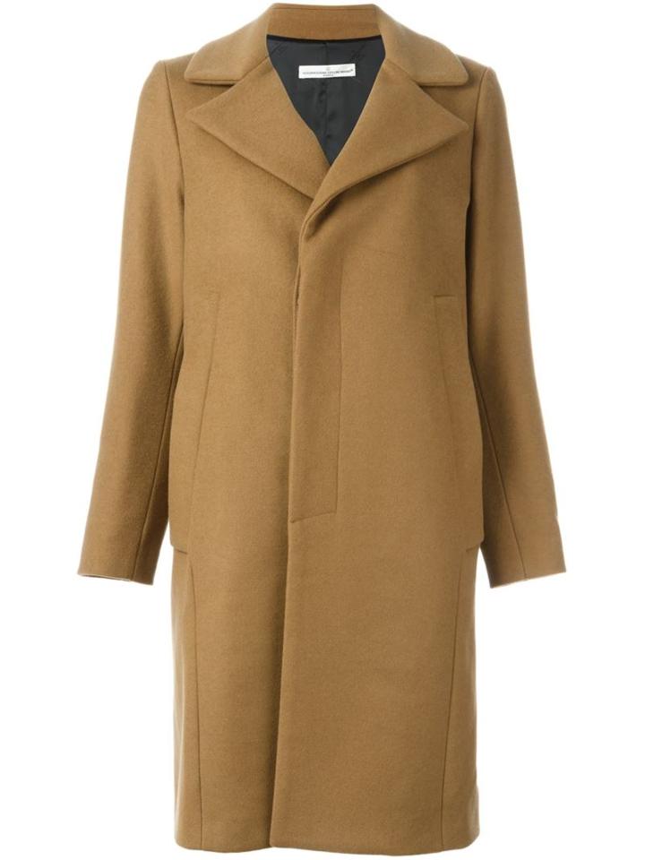 Golden Goose Deluxe Brand Single Breasted Midi Coat, Women's, Size: Large, Nude/neutrals, Polyamide/polyester/viscose/virgin Wool