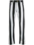 Versace Striped Slim-fit Jeans - Black