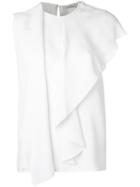 Max Mara Draped Sleeveless Blouse, Women's, Size: 42, White, Silk