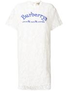 Burberry Lace Embellished Dress - White