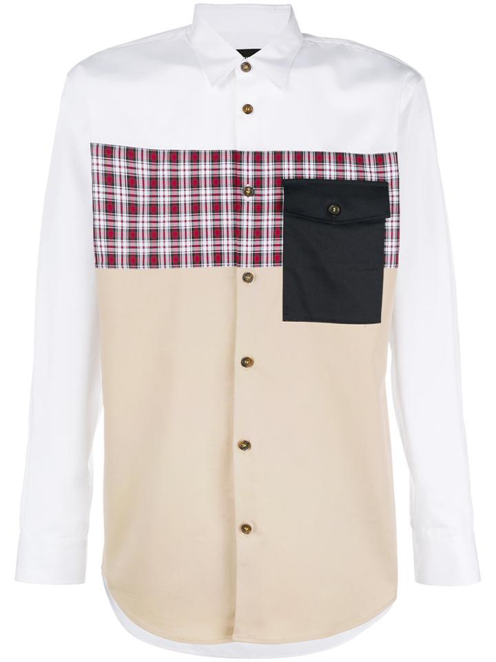 Dsquared2 Patch-work Fitted Shirt - Multicolour