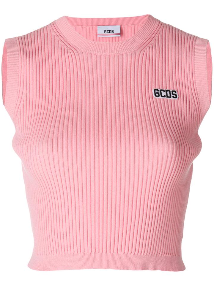 Gcds Ribbed Sleeveless Top - Pink & Purple