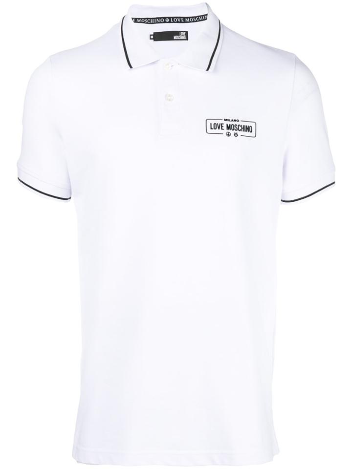 Love Moschino Printed Logo Polo Shirt - White