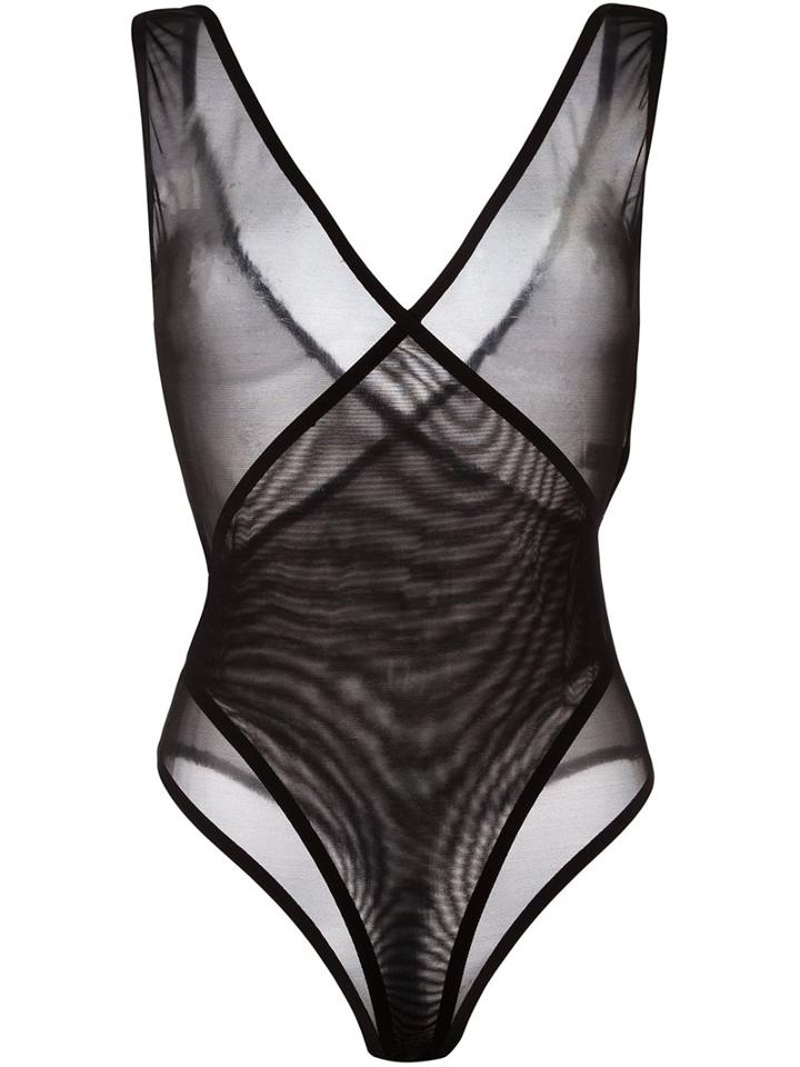 Maison Close 'mise A Nu' Body, Women's, Size: Large, Black, Polyamide/spandex/elastane