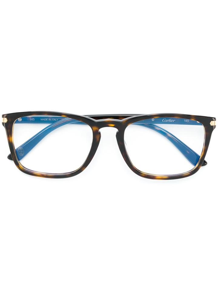 Cartier C Décor Square Tortoiseshell Glasses - Red