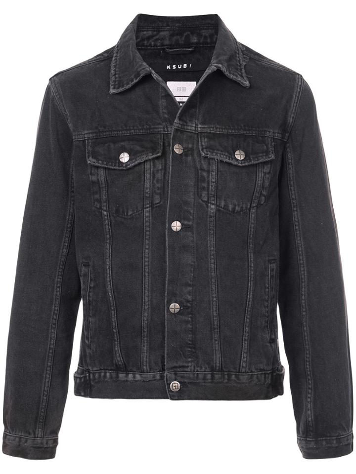 Ksubi Distressed Detail Denim Jacket - Black