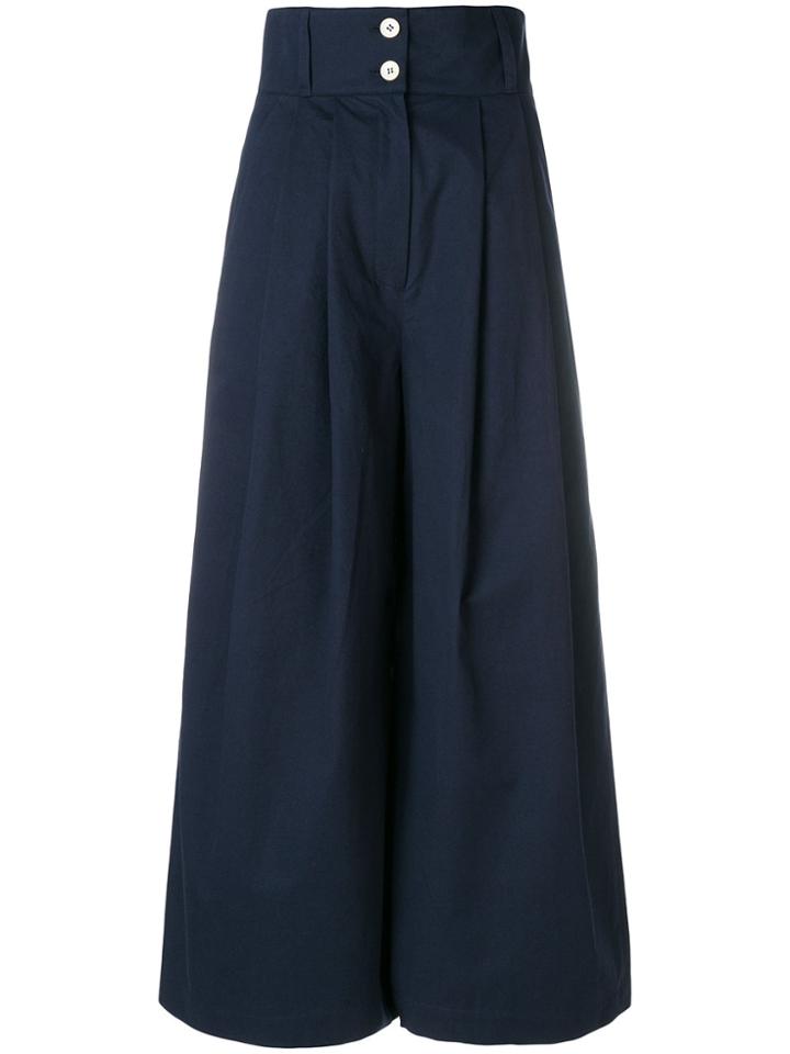 Neul High Waist Wide Leg Trousers - Blue