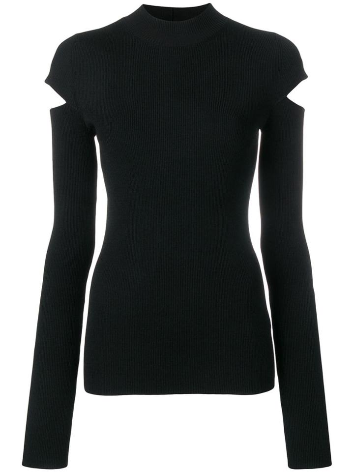 Helmut Lang Cut-out Detail Sweater - Black