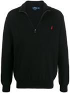 Polo Ralph Lauren Logo Embroidery Zipped Jumper - Black