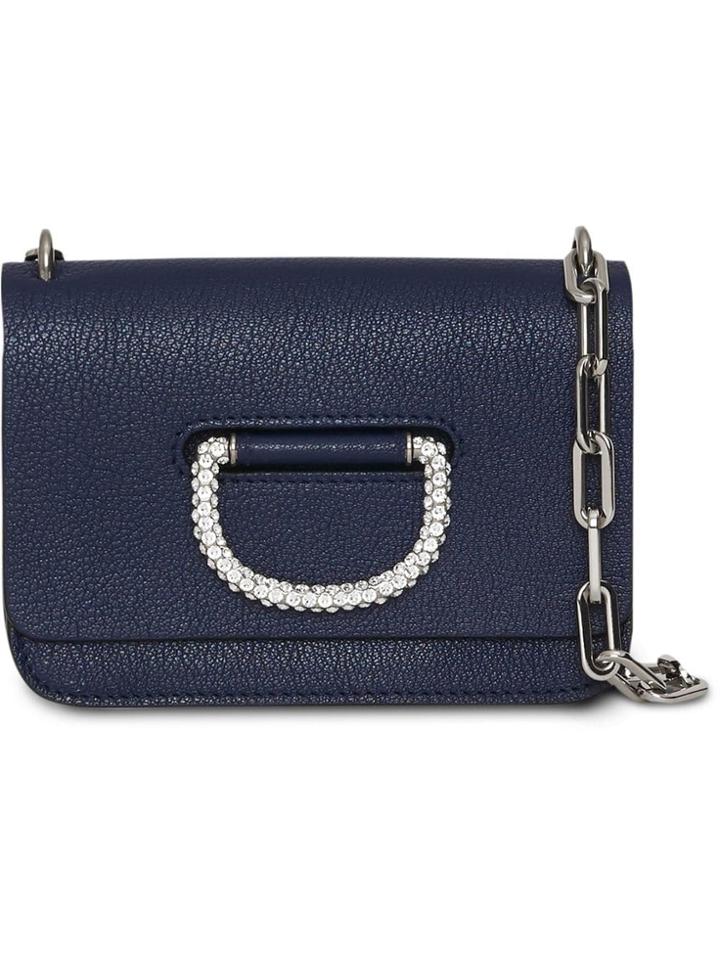 Burberry The Mini Leather Crystal D-ring Bag - Blue