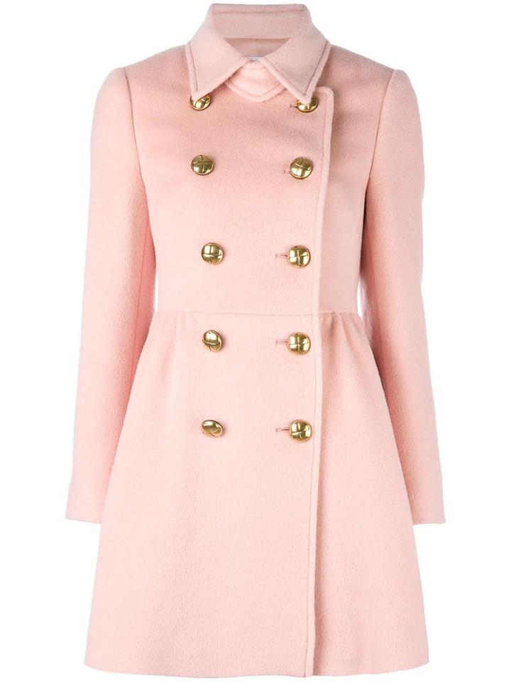 Red Valentino Double Breasted Coat, Women's, Size: 38, Pink/purple, Acetate/polyester/alpaca/polyamide