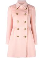 Red Valentino Double Breasted Coat, Women's, Size: 38, Pink/purple, Acetate/polyester/alpaca/polyamide