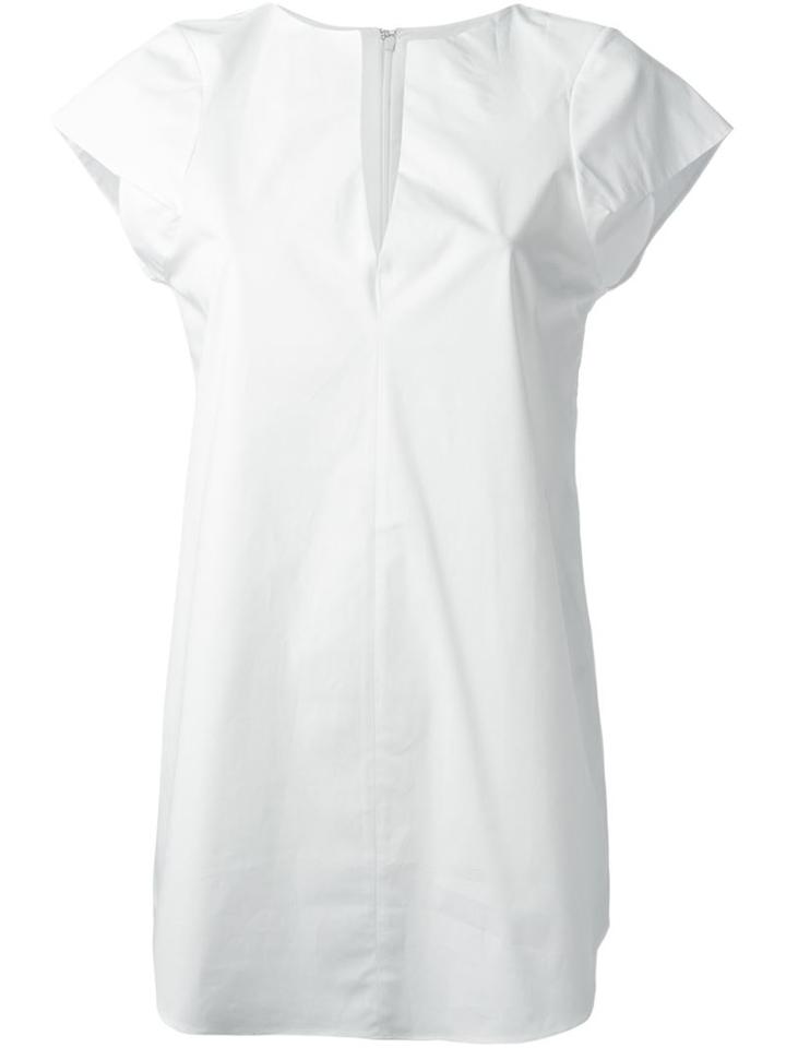 Jil Sander Navy Short Sleeve Long Blouse