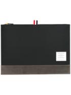 Thom Browne Unstructured Medium Document Holder In Nylon And Suede -