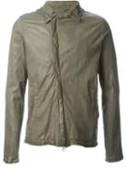 Giorgio Brato Zip Leather Jacket, Men's, Size: 50, Green, Leather